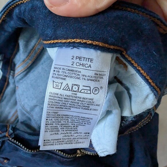 3/$30 Dark wash super skinny petite jeans - Picture 2 of 6